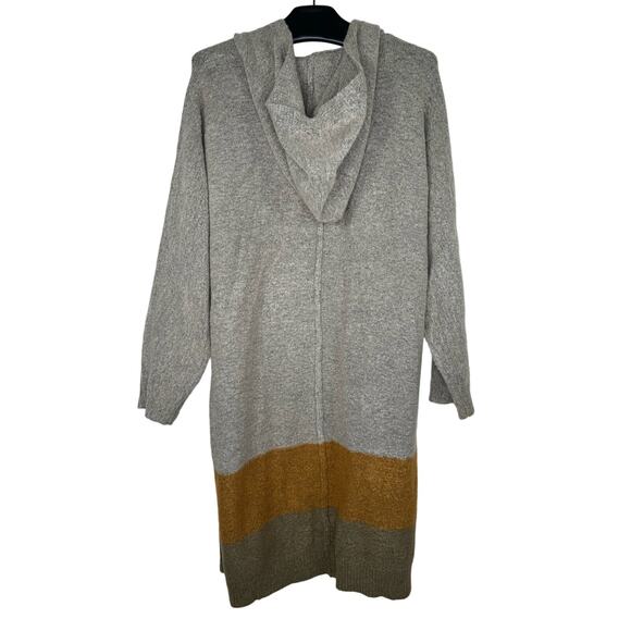 Pink Lily Color Block Striped Open Front Long Cardigan Sweater Medium - Picture 2 of 7